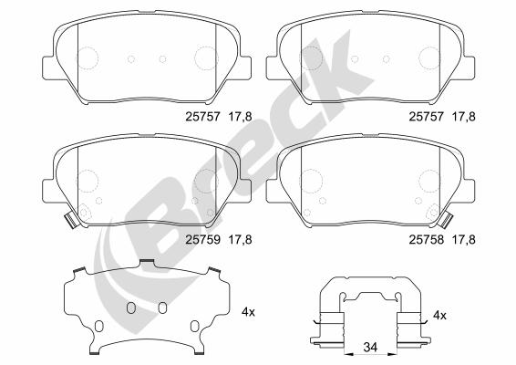 Set placute frana,frana disc 25757 00 701 00 BRECK